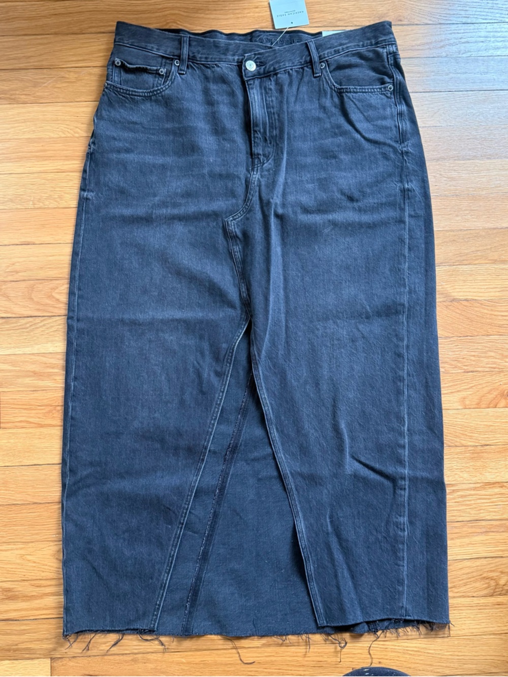 American Eagle Outfitters Black Denim Midi Skirt